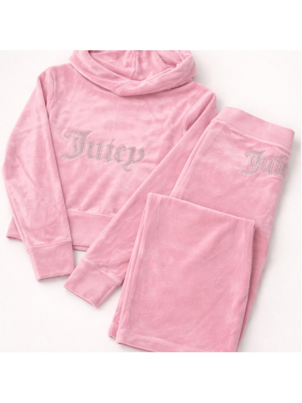 NWT JUICY COUTURE PINK VELOUR SMALL BLING TRACK SET - Picture 16 of 16